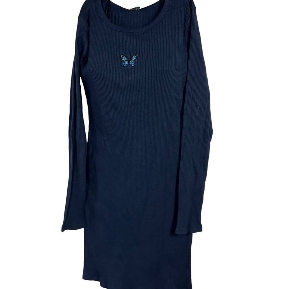 Wild Fable Women's Navy Long Sleeve Butterfly Bodycon Dress - Size Small - NWT